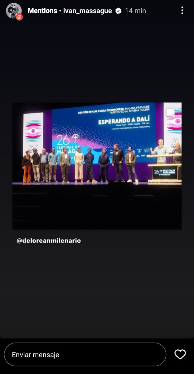 Anoche <a href="/chidolula/">ivan massagué</a> compartió una de mis publicaciones sobre el <a href="/festivalmalaga/">Festival de Málaga</a> y #EsperandoADalí a través de sus stories

#BuenosDias #FelizLunes