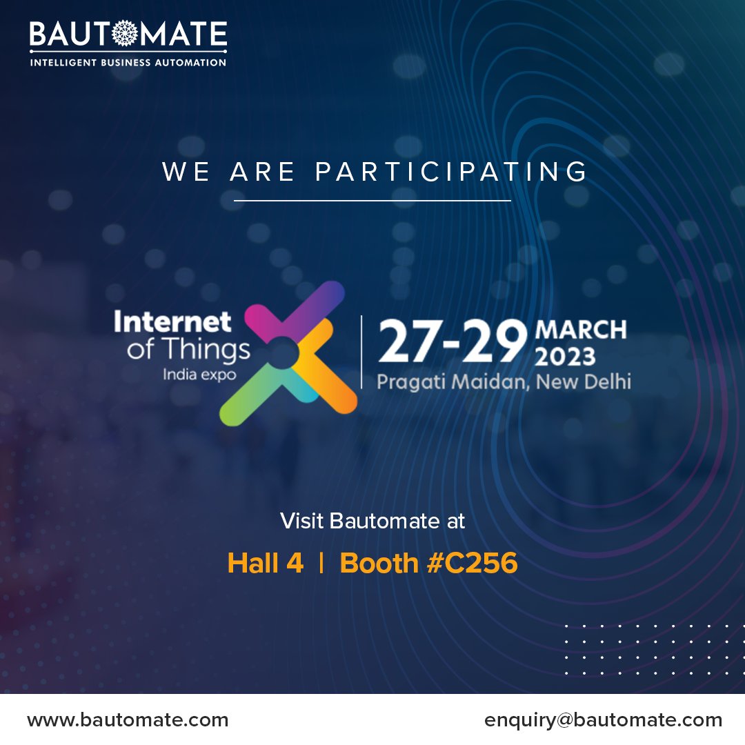 Bautomate_BPA's tweet photo. Meet the Bautomate Team at India's largest Tech & Infra Expo for a captivating discussion on hyperautomation solutions.
#CI2023
#SCI2023
#UnlockTheFuture #ConvergenceIndia #Speaker #ConferenceSession #DigitalIndia #Automation #Telecom #Technology #Innovation #StartUps https://t.co/gzW9hxh42y