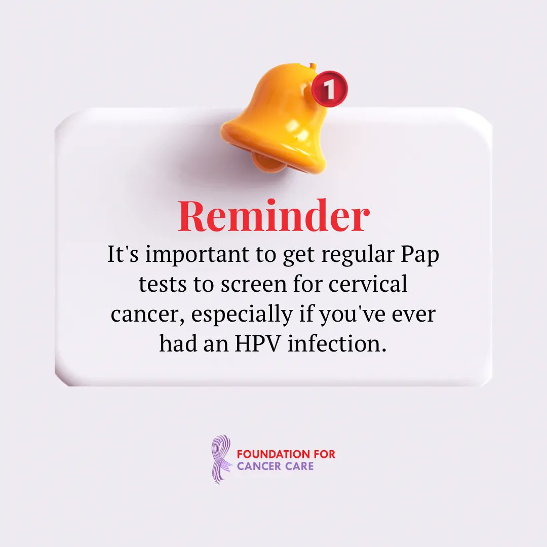 FDN4CancerCare's tweet image. Most cervical cancer cases are caused by HPV, but early detection and treatment can save lives. 

Talk to your doctor about when you should start getting Pap tests. 

#HPVAwarenessMonth #CancerScreening
