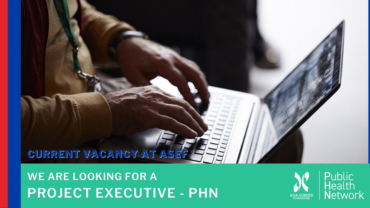 ASEF_PHN's tweet photo. 📣 We seek a Project Executive – #PublicHealthNetwork to join our Governance &amp; Sustainable Development Department at @aseforg. The candidate is responsible for supporting the implementation of #ASEFPHN activities. 𝗗𝗲𝗮𝗱𝗹𝗶𝗻𝗲: 𝟮𝟰.𝟬𝟯.𝟮𝟬𝟮𝟯
▶️https://t.co/Y6DiILvcuB https://t.co/fRMp7k4I7Y