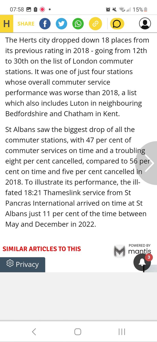 St Alban's City has just been named London's least reliable commuter station outside the M25. This will be of great concern to all who rely on <a href="/TLRailUK/">Thameslink</a> wherever they live. <a href="/TLRailExcuses/">Thameslink Excuses</a> <a href="/ihatethameslink/">I Hate Thameslink</a>