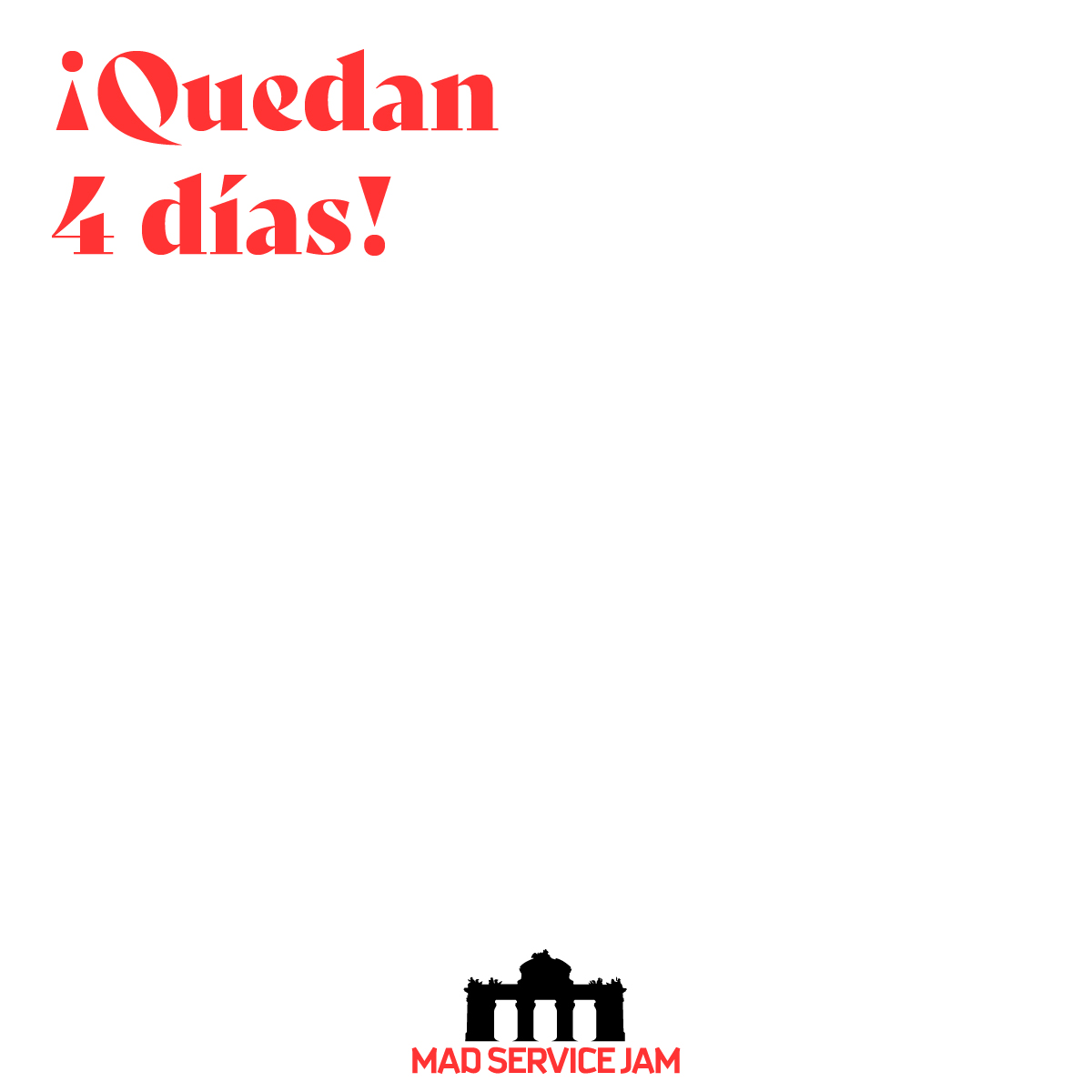 Esto se pone serio: en 4 días empezaremos a crear servicios desde la nada, a partir de un tema secreto, con metodologías creativas y facilitados por grandes profesionales del sector, en un ambiente lúdico y festivo, con un sentimiento de conexión y hermandad global.
¡Apúntate ya!