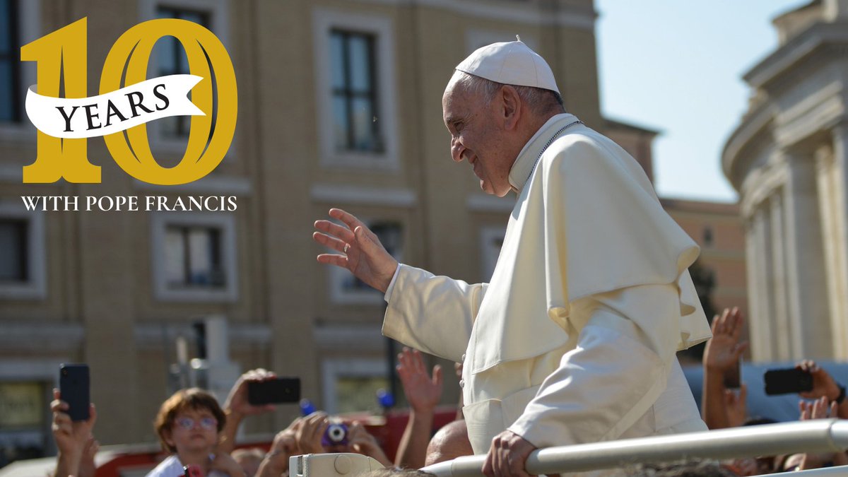 SalfordDiocese's tweet photo. Today marks the 10th Anniversary of the Election of Pope Francis. We hope you'll join us in praying for the Holy Father and his mission.

#popefrancis #pope #catholic https://t.co/3ZdG3qiCAv