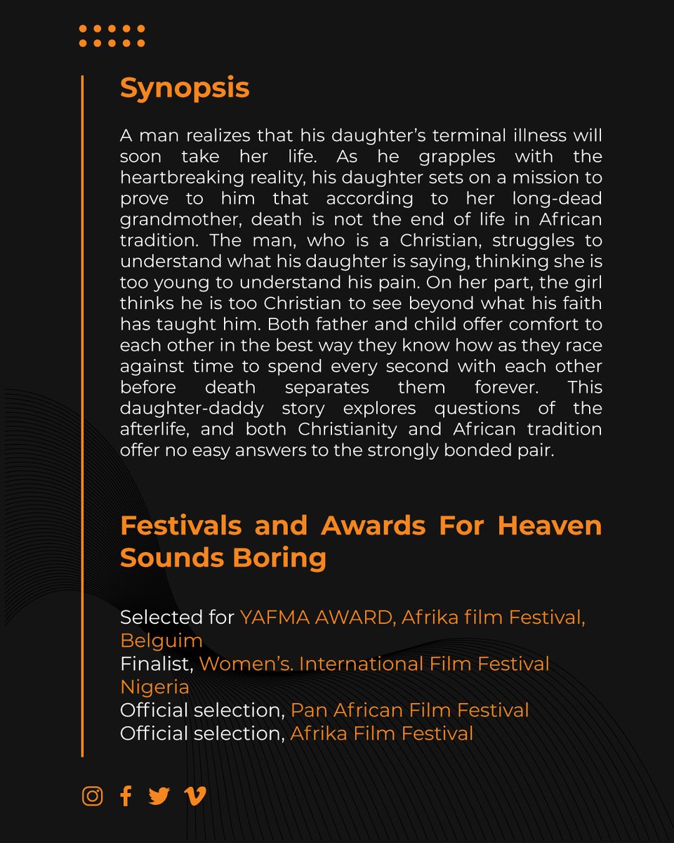 AgePictures's tweet photo. Here is HEAVEN SOUND BORING, a powerful film that explores some of the most profound themes of life, including death, family, love, religion, and spirituality. Directed by the highly talented Patience Nitumwesiga.
#production #filmproductionservices #storytellingisourdna https://t.co/UNxlIHOwE1