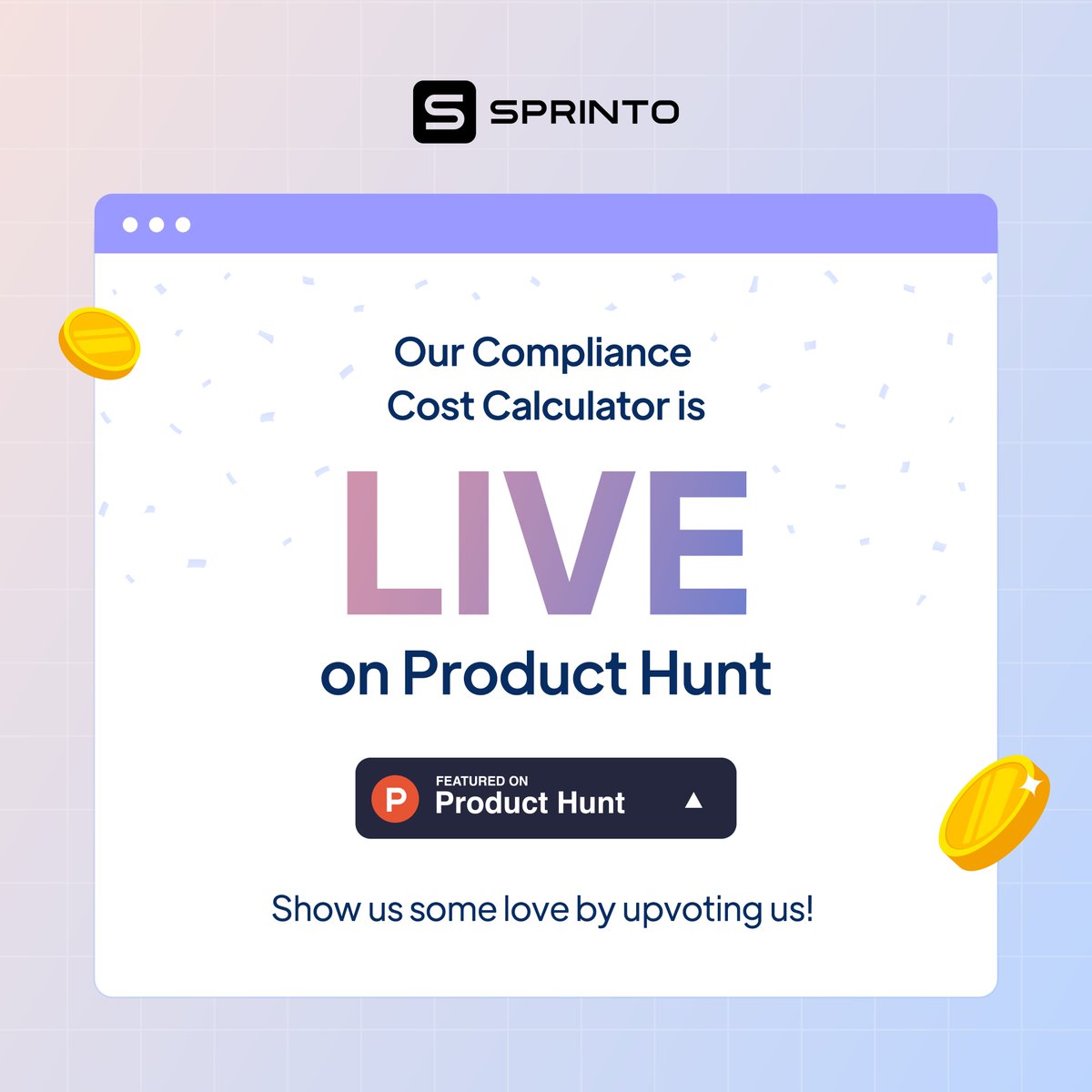 sprintoHQ's tweet photo. Our ✨Compliance Cost Calculator✨ is LIVE on Product Hunt 🚀
As always, we'll need your support and feedback❤️
https://t.co/INRWUOD7aP
#ProductHunt #SecureWithSprinto #SecurityCompliance #InfoSec #Security #InformationSecurity #SOC2 #ComplianceAutomation #CostCalculator https://t.co/sdyvFWV3su