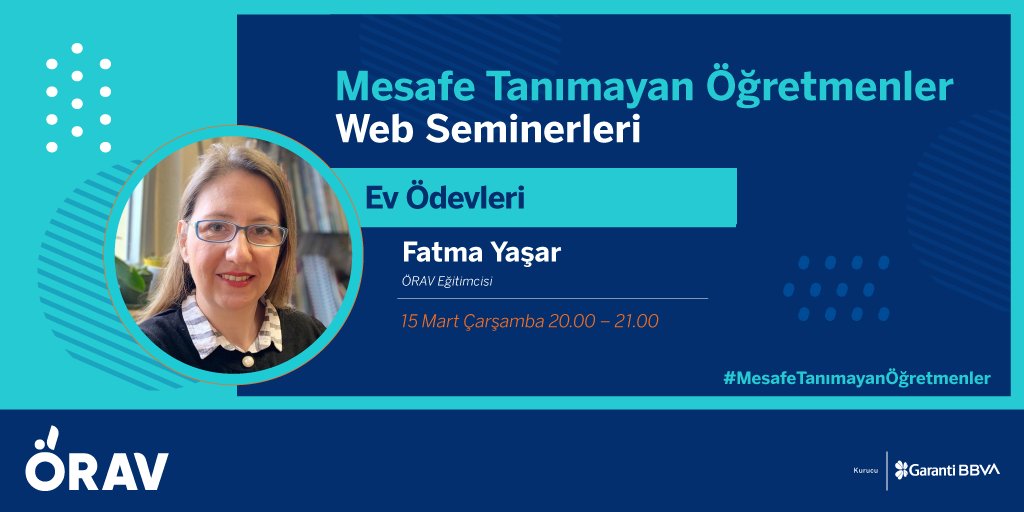orav2008's tweet photo. .@garantibbva iş birliğinde yürüttüğümüz Mesafe Tanımayan Öğretmenler “Ev Ödevleri” web seminerimiz 15 Mart Çarşamba saat 20.00’de eKampüs’te.
 Tüm öğretmenlerimizin başvurularını bekliyoruz. https://t.co/NE6Zw1GpWi https://t.co/WQjJ8WdHdG