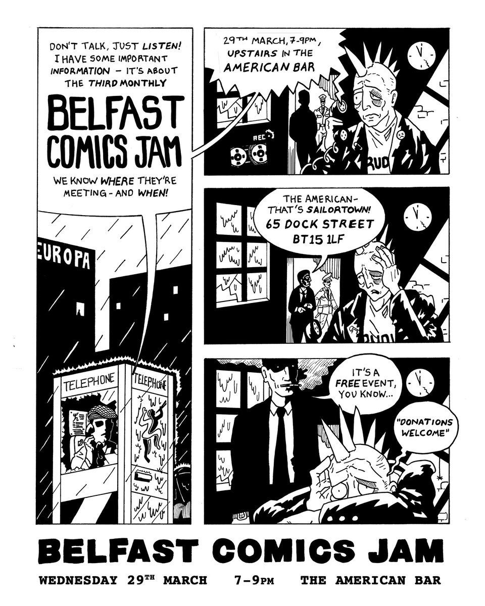 Andrew Pope (@andrewrpope) on Twitter photo Another comic jam coming up, Wednesday 29th March <a href="/The_AmericanBar/">The American Bar</a> - for more info check @belfastcomicjam on inst*gr*m Another comic jam coming up, Wednesday 29th March <a href="/The_AmericanBar/">The American Bar</a> - for more info check @belfastcomicjam on inst*gr*m