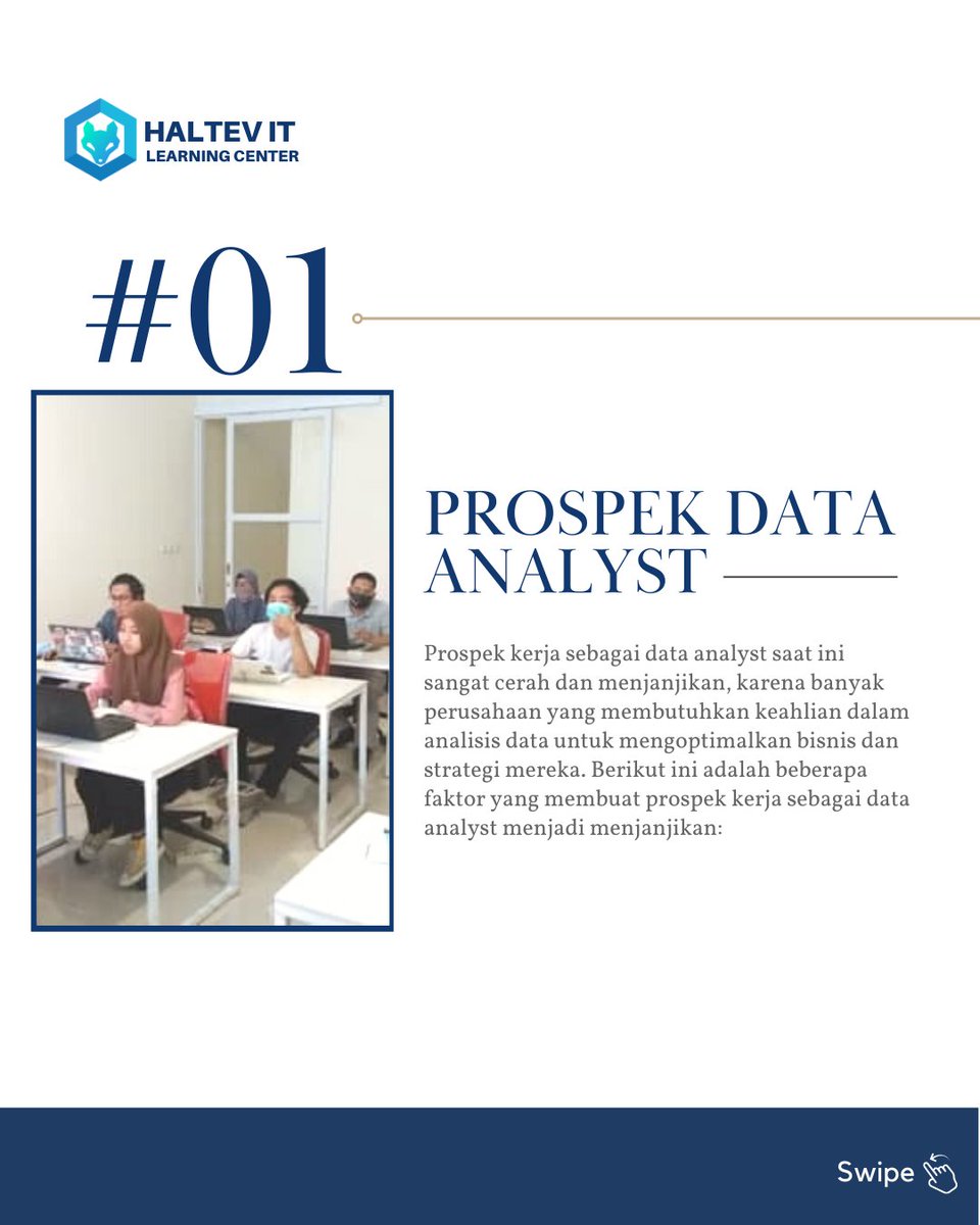 haltevid's tweet photo. Selamat Siang Haltevers.

Dijaman sekarang menjadi seorang data analyst adalah pilihan karir yang menjanjikan di era digital saat ini.

Jadi berikut ini beberapa Prospek Karir Data Analyst nih Haltevers.

#introtopython #pythoncourses #dataanalyst #datascience #programmer https://t.co/22Nu5I8YzJ