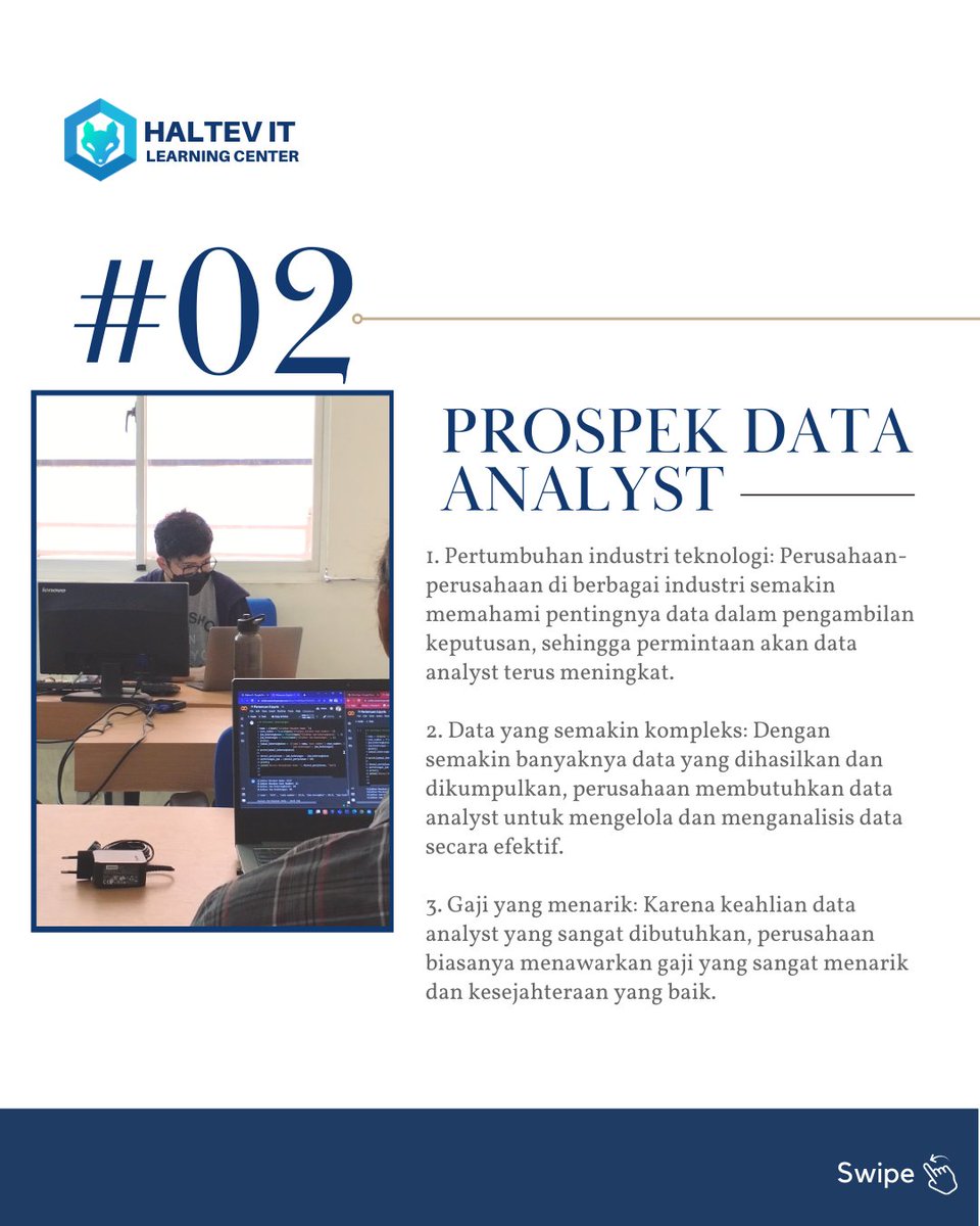haltevid's tweet photo. Selamat Siang Haltevers.

Dijaman sekarang menjadi seorang data analyst adalah pilihan karir yang menjanjikan di era digital saat ini.

Jadi berikut ini beberapa Prospek Karir Data Analyst nih Haltevers.

#introtopython #pythoncourses #dataanalyst #datascience #programmer https://t.co/22Nu5I8YzJ