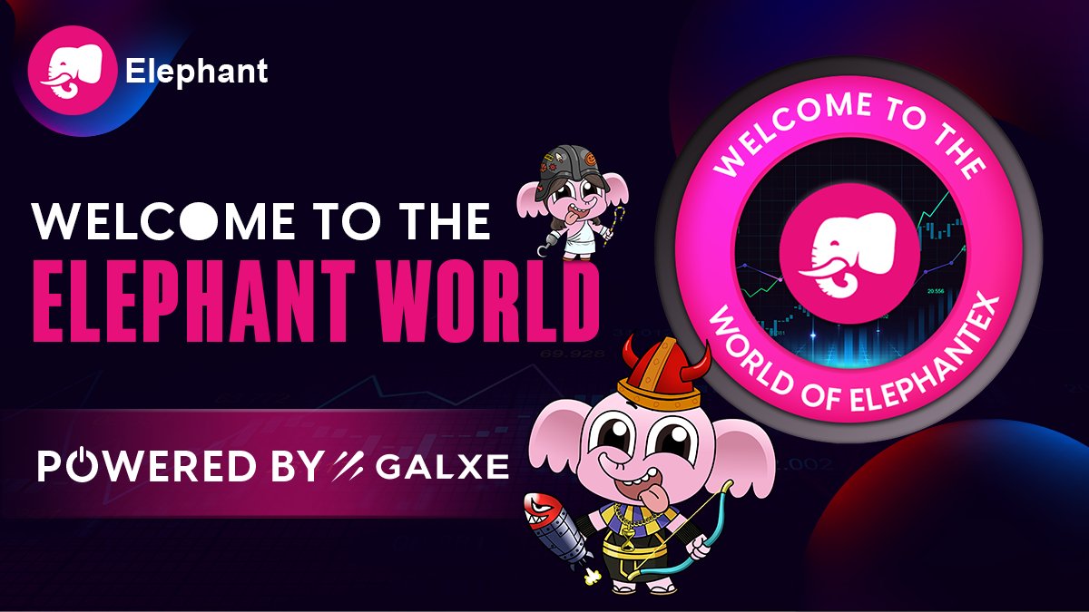 ElephantEXcoin's tweet photo. 🎉 Don't Miss Out on Our ElephantEX NFT Whitelist Event! 🐘🎁

👏We are excited to announce our latest event powered by @Galxe!

💫Complete the following tasks to claim #GalxeOAT and join the #ElephantEX NFT whitelist:
https://t.co/atzT9lT2Sy

#NFTCommunity #NFT #Whitelist #Web3 https://t.co/vm6XnlIDJc