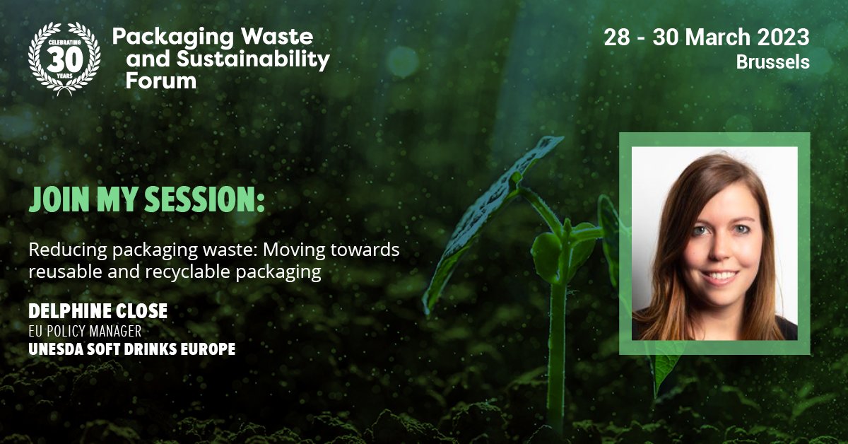 UNESDA's tweet photo. What can be improved in the 🇪🇺#PPWR to ensure a realistic integration of more #reuse?

Our EU Policy Manager Delphine Close will present our sector’s proposals at the #PWSForum

Join us!

🗓️29 March
🕦11:25-12:25 CET
📌Brussels

👉https://t.co/BqNCgcU3lC https://t.co/LaM7gzFhj7