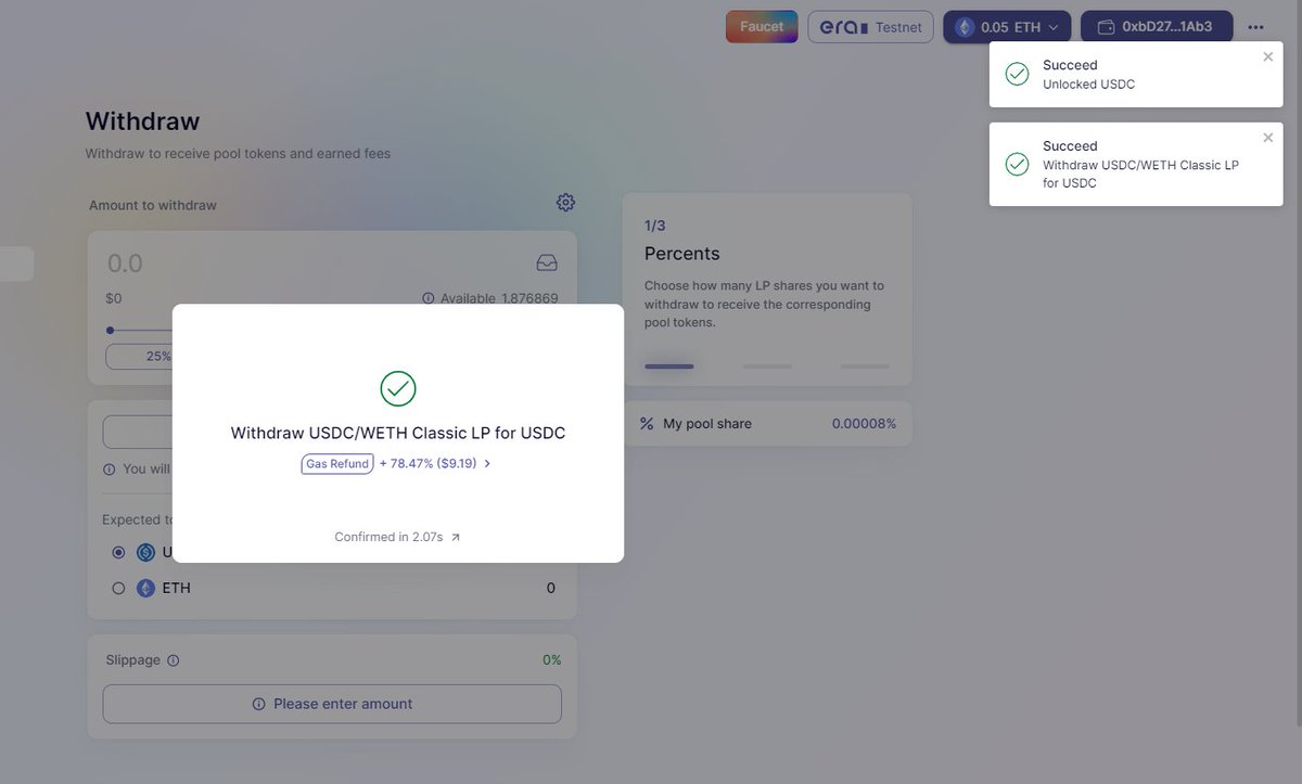 WarnerMalcolm2's tweet photo. #L222 #zkSync #Layer2 #ZKRollup #testnet #Ethereum #DeFi
Join SyncSwap testnet: https://t.co/bgCs8z2XuV
And discord community https://t.co/ITtzC9W0aI
Fast and smooth https://t.co/ixPgzJd51y