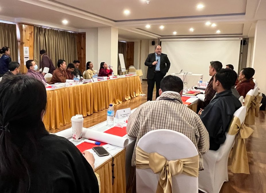 PeerSouthAsia's tweet photo. "With 70% of the health sector's budget going toward hospitals, it is vital to prepare it for hazards. You can become the beacon of change to develop resilient healthcare in Bhutan,” Mr. John Abo, Technical Lead, @ADPCnet encouraged the participants during HOPE pilot in #Bhutan. https://t.co/qrgwes9ieo