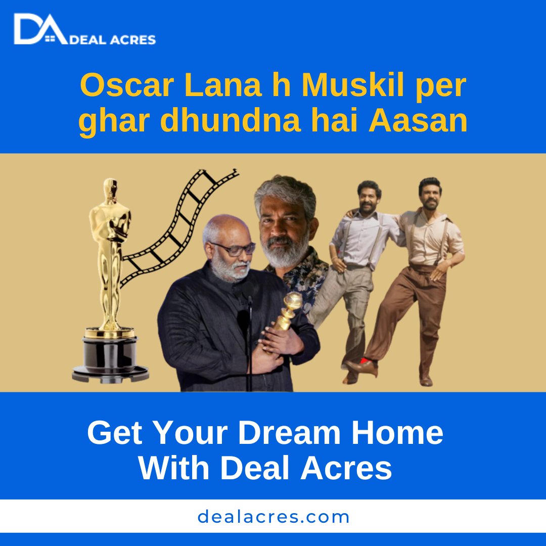 DealAcres's tweet photo. RRR created history after winning the Oscar. Congratulations to the whole team of #RRR. As it is a matter of pride for every Indian.
#RRR #Oscar #dealacres #dealacresindia #dealacreshisar #investwithdealacres #dreamhome #invesment #NationPride https://t.co/FbtQviJWha