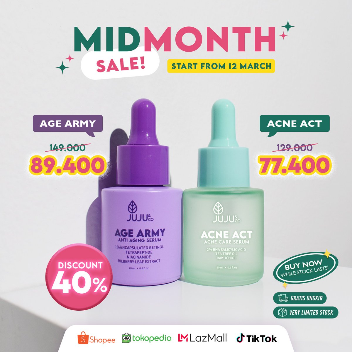 Your wish is my command~🫡

Duo serum baru JUJU ini sekarang lagi diskon sampe 40% off loh!!💜💚

Cusss cek ke marketplace kesayangan kamu untuk dapetin harga promonya yahh🤩