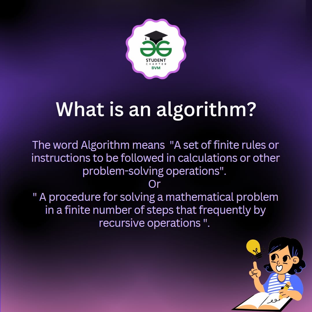 GfgBvm's tweet image. What is an algorithm? 
.
.
.
#algorithm #datastructure #datastrcutureandalgorithms #algorithms #cp #competitivecoding #competitiveprogramming #gfgbvm #coder #coding #codingisfun #codinglife #programmer #programmerslife #gfg #geeksforgeeks #geeks