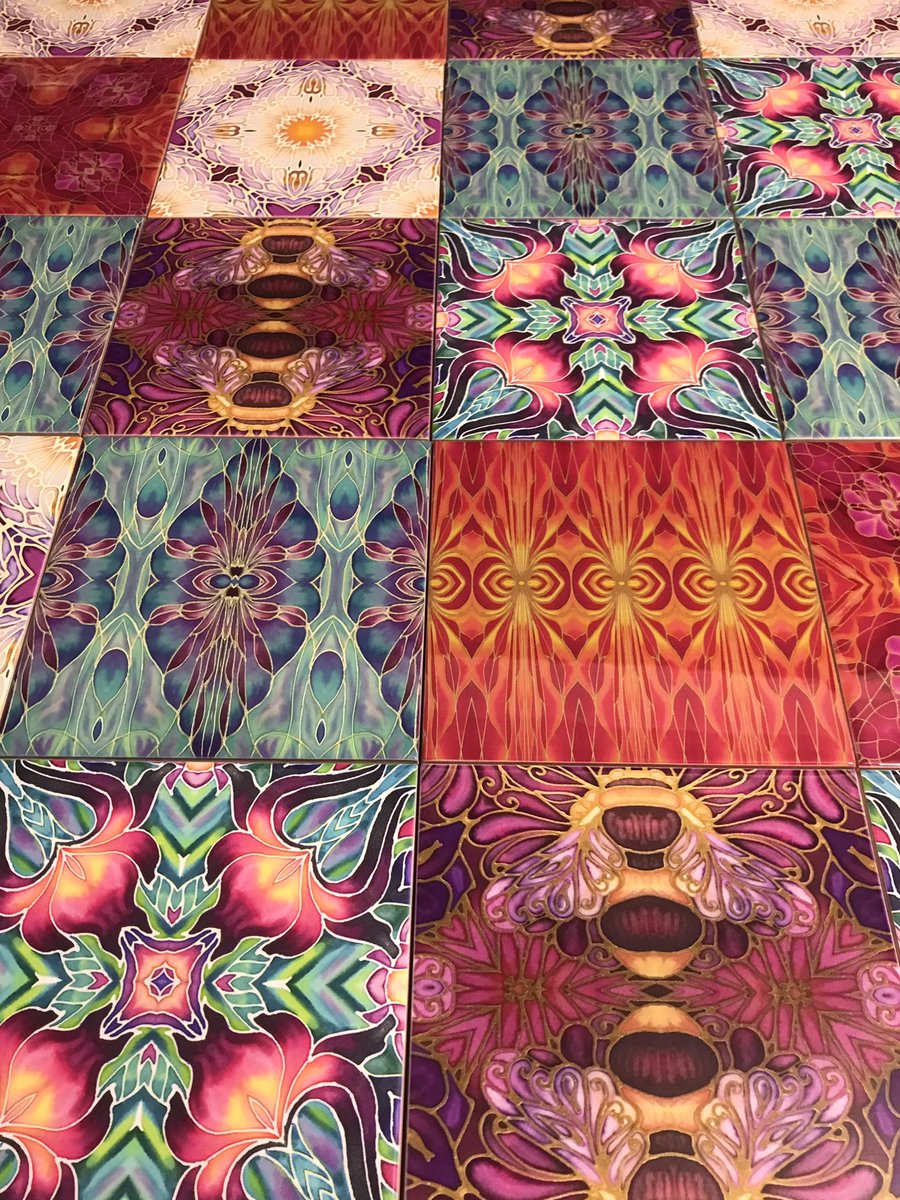 meikiecakie's tweet photo. On the workbench today… who can tell me which popular mix of tiles I’m working on? #patternedtiles #colourfultiles #boho #artnouveau #artsandcrafts #meikiedesigns First correct answer in the comments gets one of my Bee air fresheners as a prize 😃 https://t.co/lrGZoZev3S