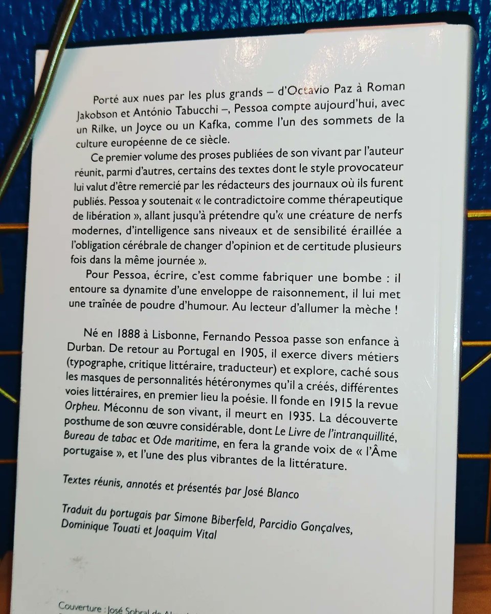 A_Aithammouda's tweet photo. Plus qu'un livre, j'ai découvert un auteur, un poète, le précurseur du modernisme au Portugal et celui qui a théorisé la littérature engagée.
Merci à @gleephapp et @BellesLettresEd pour leur confiance !
#gleephapp #Livre #Portugal #pesoa https://t.co/ZNjuYCrgzU