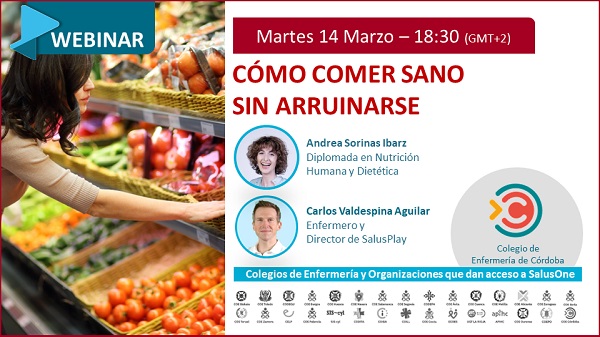 ‼️ Recuerda: Mañana 14 de marzo, a las 18.30 horas, vebinar sobre alimentación saludable de la mano de SalusOne de @salusplay. Inscripciones en: salusone.app/aprende/webina…