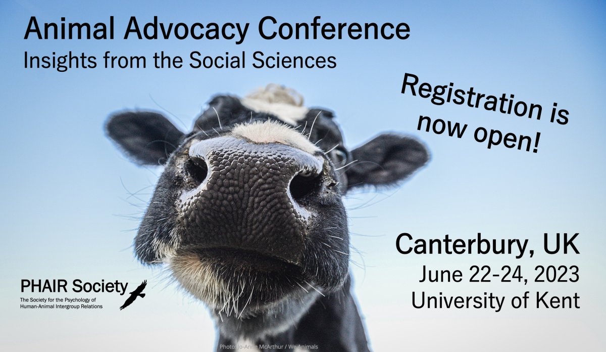 We are pleased to inform you that registration for the Animal Advocacy Conference 2023 is now open! 
You can register here: tinyurl.com/2p8by96e The conference brings together researchers from the social and behavioural sciences, and animal advocates from around the world
