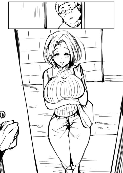 ブ男と人妻の初対面シーン。 