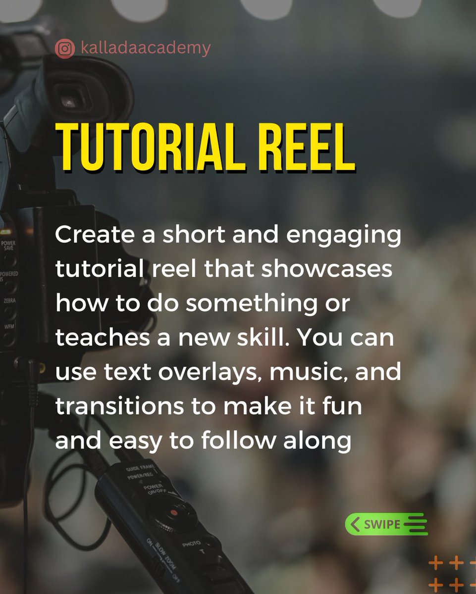 KalladaAcademy's tweet image. Here&apos;s few Killer Insta Reel Ideas you should try out.

#producttutorial #howto #diy #tutorial #productreview #behindthescenes #bts #makingof #worklife