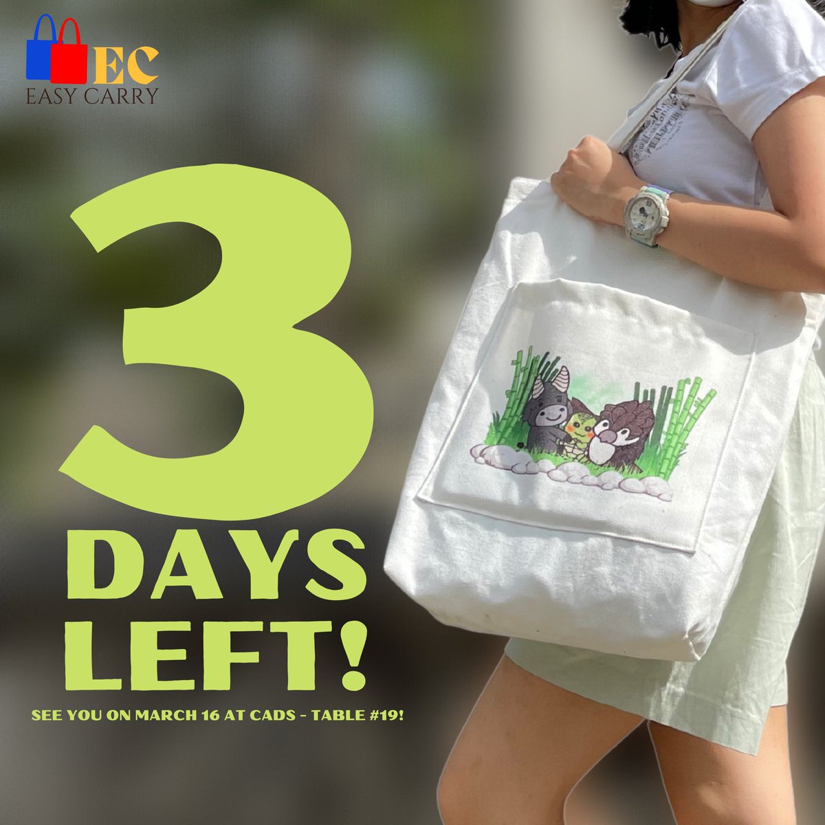 EC_EasyCarry's tweet photo. Hey, Lasallians! Looking forward to the upcoming ABM bazaar?! 💚🏹

Mark your calendars 📆, for the ABM bazaar will be opening in 3️⃣ DAYS! Visit Easy Carry's booth on March 16 at the Henry Sy Grounds (CADS) and check out what more we have to offer! 

Let the countdown begin ⏱️❗ https://t.co/mUGuclD4lw