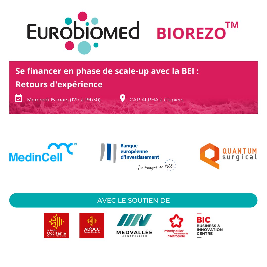 PoleEurobiomed's tweet photo. [#Biorezo ⏳ Countdown ] Il ne reste plus que deux jours pour s'inscrire à notre événement de #networking "Se Financer en phase de #scaleup avec la @EIB : Retours d’expérience" ! 
Réservez votre place ici🔗https://t.co/W4LdlUkAyF https://t.co/o6rH9E2ttz