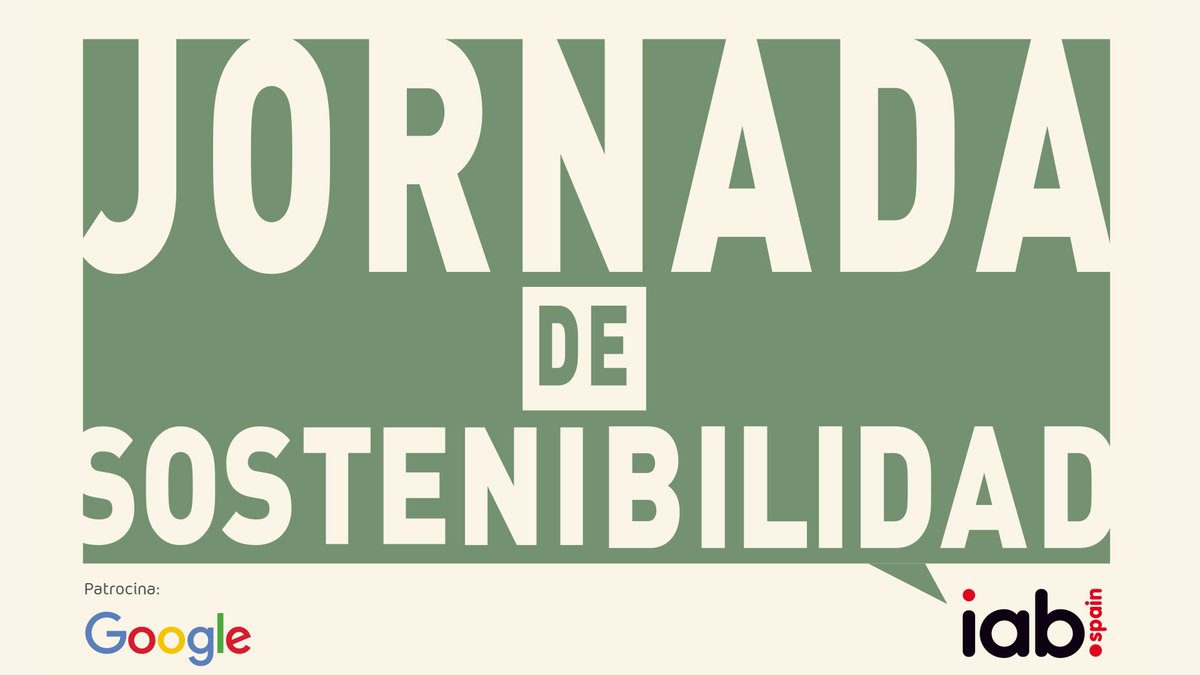 Mañana  a las (10:00h) celebramos  la Jornada de Sostenibilidad de IAB Spain, patrocinada por 
<a href="/Google/">Google</a>.
Inscripciones
✔️Presencial: iabspain.es/eventos/jornad…
✔️Online: iabspain.es/eventos/jornad…

#IABsostenibilidad

Hilo 👇