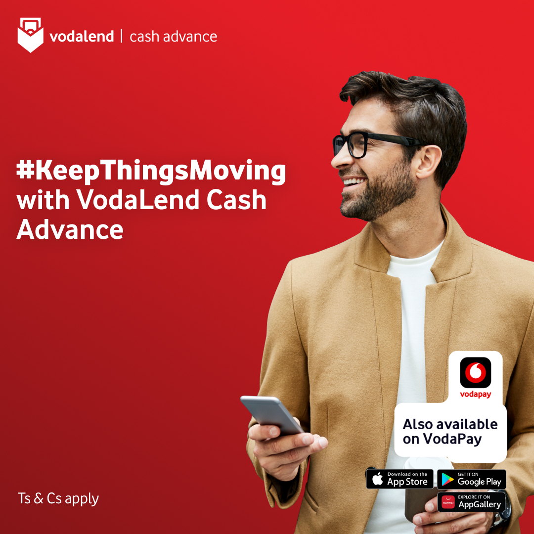 VodaPay's tweet photo. When you want to enjoy things you love, #KeepThingsMoving and avoid hassles, VodaLend Cash Advance is here for you!
Get quick, easy access to small funds of up to R500 available in your VodaPay wallet immediately. Plus, choose to pay back in 7, 14, 21 or 28 days. 🚀