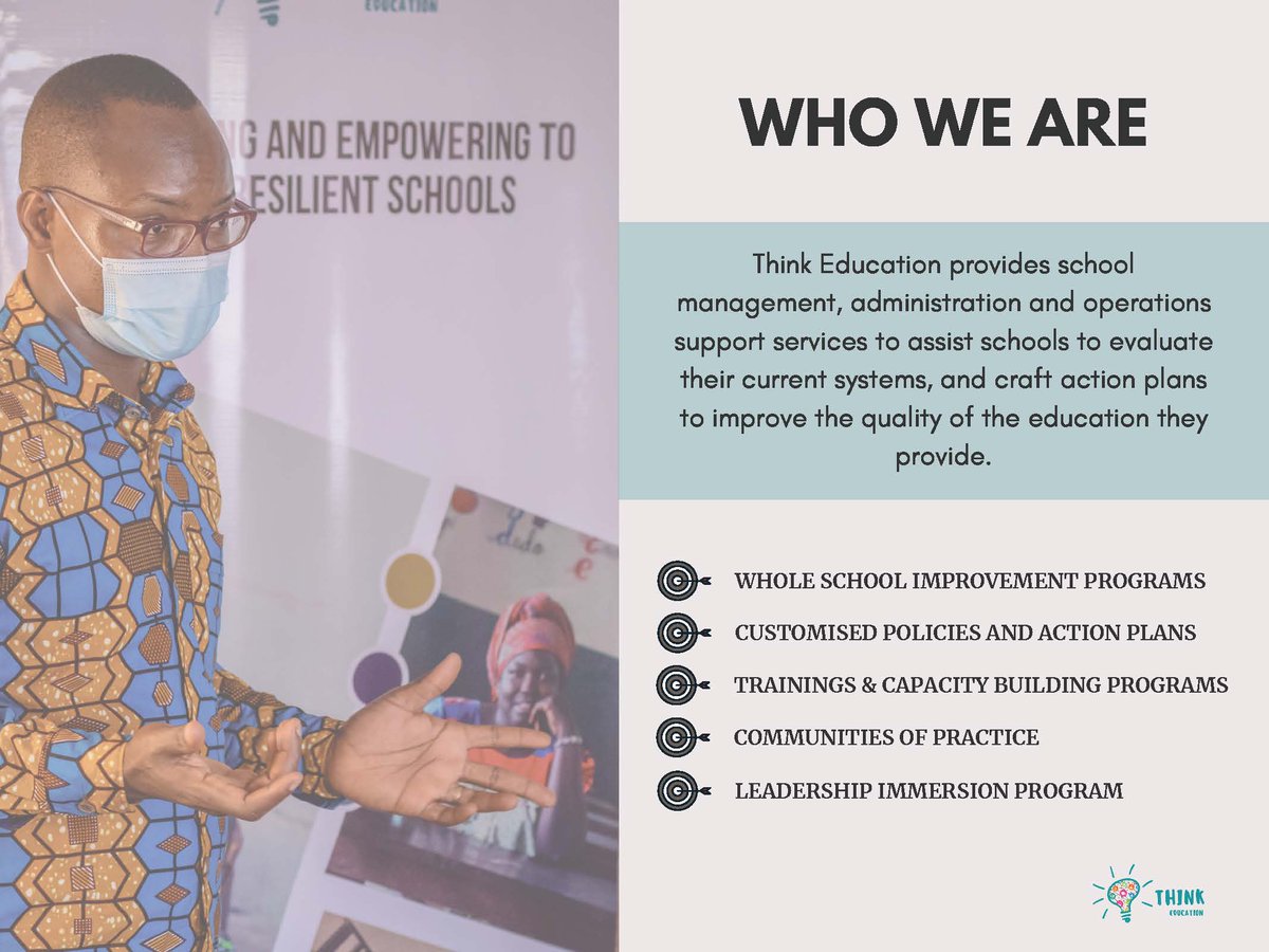 thinkedghana's tweet photo. Think Education (Ghana) works to empower privately-owned elementary schools in Ghana's lower-middle-income communities by providing consulting services and improving the quality of education. This helps to improve operational efficiency that enable students to flourish
#education https://t.co/CMWKuJAnGU