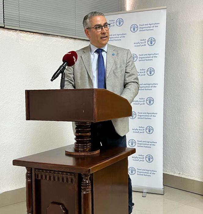 FAOJordan's tweet photo. "#Fall_ArmyWorm is one of the most dangerous pests that attacks many economically important crops, as it can feed on more than 8⃣0⃣ plant species."

@Thaer_Yaseen, Regional Plant Protection Officer at FAORNE in #NENA region at the Regional Workshop to Mitigate the Risks of #FAW. https://t.co/1HV2yC8keE