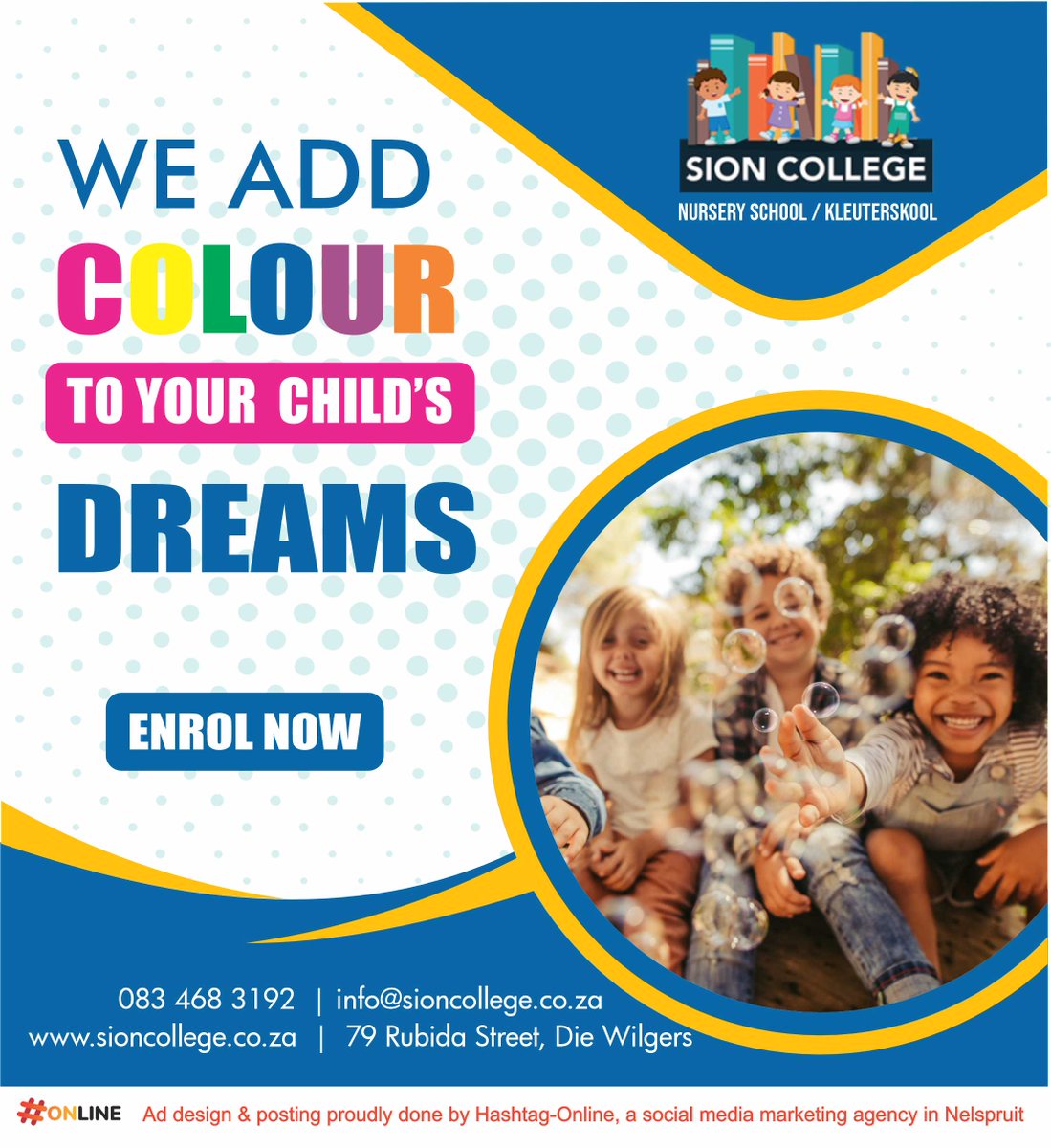 CollegeSion's tweet photo. We add colours to your Child's Dreams at Sion College.
Website: https://t.co/erfjPeks2K

#sioncollege #childcare #daycare https://t.co/cx8GYcdgeX