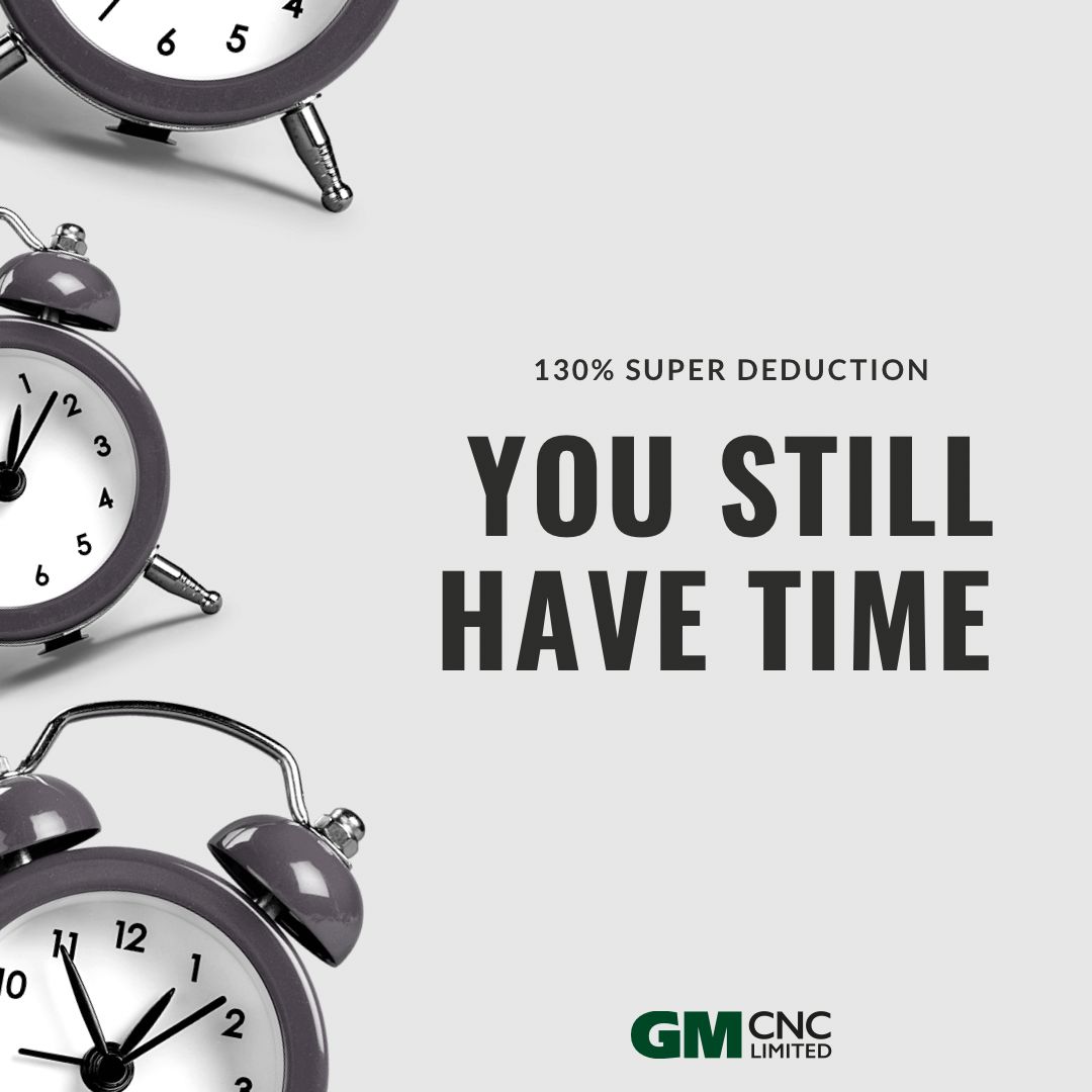 GMCNCLtd's tweet photo. ⏰🛑 YOU STILL HAVE TIME & WE HAVE STOCK 🛑⏰
You have until 31st March to claim your super deduction on new equipment !
Get in touch for a quotation at info@gm-cnc.com or give us a call 0161 401 8880
#superdeduction #taxrelief #victor #ukmfg #manufacturing #machineshop https://t.co/L7jWSgyeFH