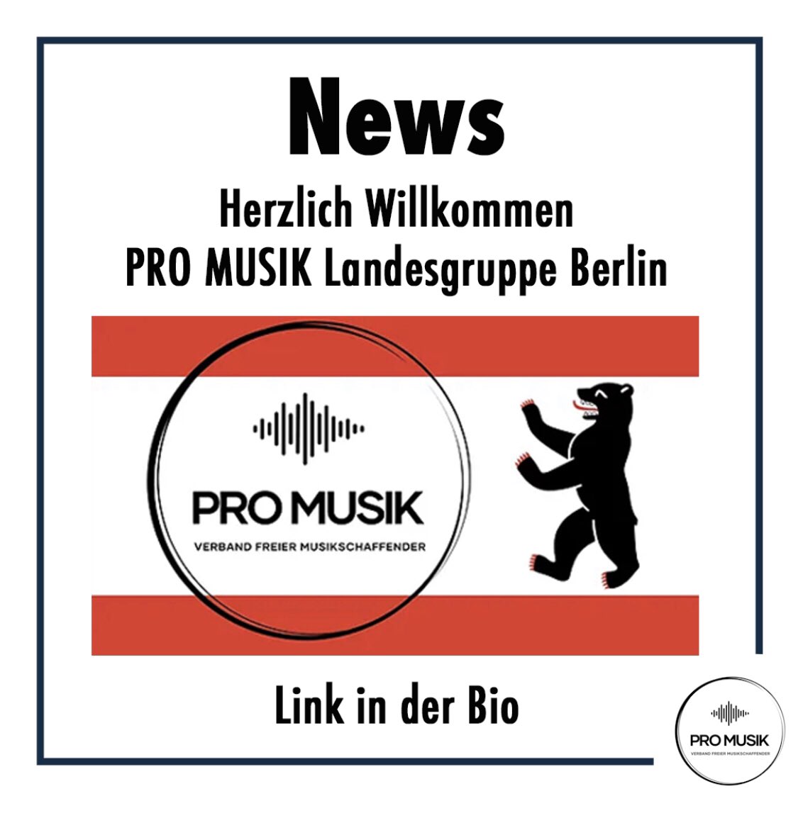 ProMusikVerband's tweet photo. Herzlich Willkommen PRO MUSIK Landesgruppe Berlin
Die Landesgruppe Berlin arbeitet eng mit dem Bundesvorstand zusammen und will gerne wissen welche Themen euch beschäftigen.
Wenn Ihr Interesse habt schaut vorbei:
https://t.co/h4VKHXoxVF
#promusik #ichbinpromusik https://t.co/Qmcj61TpiF