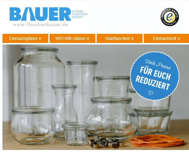 Flaschenbauer's tweet photo. Unser 🐇#Oster🐇-Angebot: Viele #WECK-Gläser zum Sparpreis : 
Das und mehr im aktuellen #Newsletter https://t.co/udLMjioE7u 
#Rezepte #Ostergeschenke #DIY #Ostern #Weckgläser #Einmachen #Einkochen https://t.co/XrkSyhaOzg
