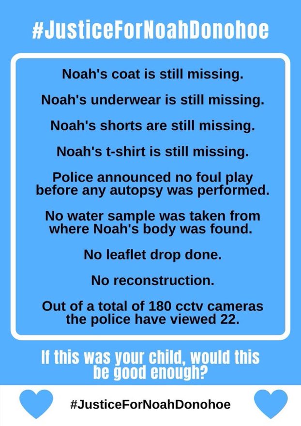 ChrisyMc4's tweet photo. #Belfast #Ireland when an innocent 14 year old child's naked body was found 950m into a stormdrain & the PSNI give a statement to #channel4news that #NoahDonohoe received a
"Robust, substantial & wide ranging investigation "
Then issue a #PIIC
WHY ?
#RememberMyNoah💙
#Week142 https://t.co/tpV2gykFF6