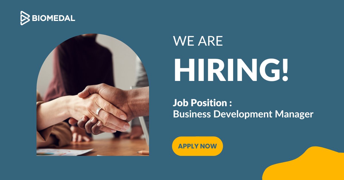 BiomedalEN's tweet photo. We are #hiring!

We are looking for a Business Development Manager to join our team.

More information: https://t.co/ozsaCWHgJ8 https://t.co/ELCIMe9BE3