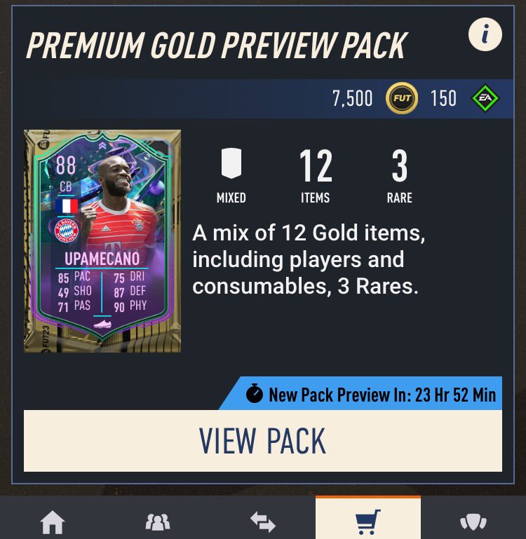 fut_chat64's tweet photo. Haha - another view as can’t quite believe it! #fifa23 #previewpack https://t.co/zISHBeOPH9