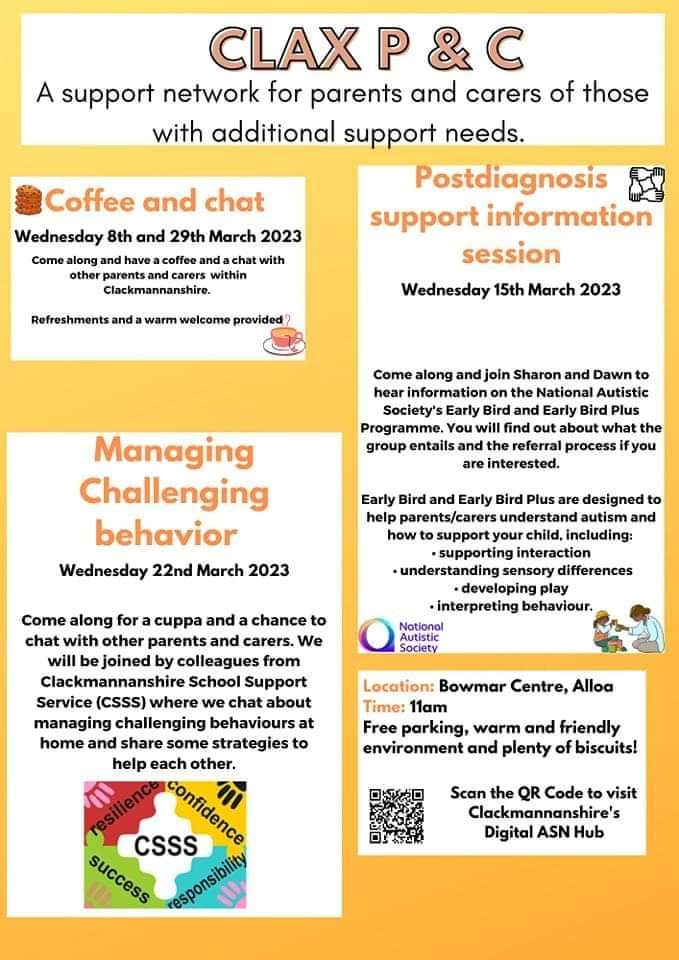 March is another busy month for Clax P&amp;C. Please share and help spread the word. #engagement #Clackmannanshire