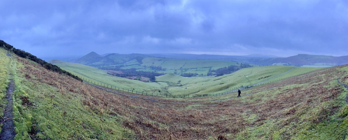 Aneedtopaint's tweet photo. Blustery and rainy earlier on this morning’s walk, coming down from the #Caradoc something wild and romantic walking on these days, very Heathcliff &amp; Cathy. #EmilyBronte #Shropshire https://t.co/IW29fs28er