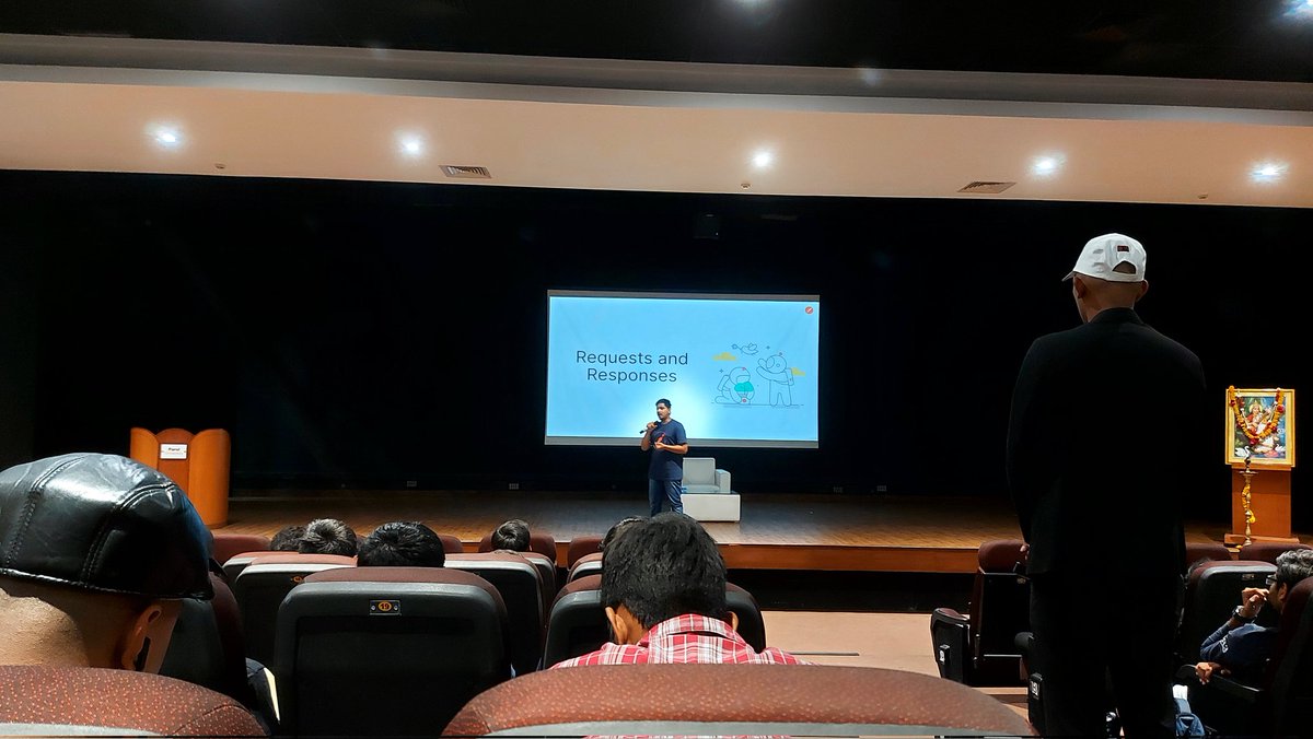 BhagatRijans's tweet photo. Attended Session on API by @ialimustufa
Learnings :
- Waiter Example act as Abstrac
- There's an API for everything
- API's Turn Software into Lego® Bricks
- Postman - API platform 5K organise use it
- Requests and Repsonses
#postmanstudent #hackvengers #hackvengers23 https://t.co/MeaDPCPeV3