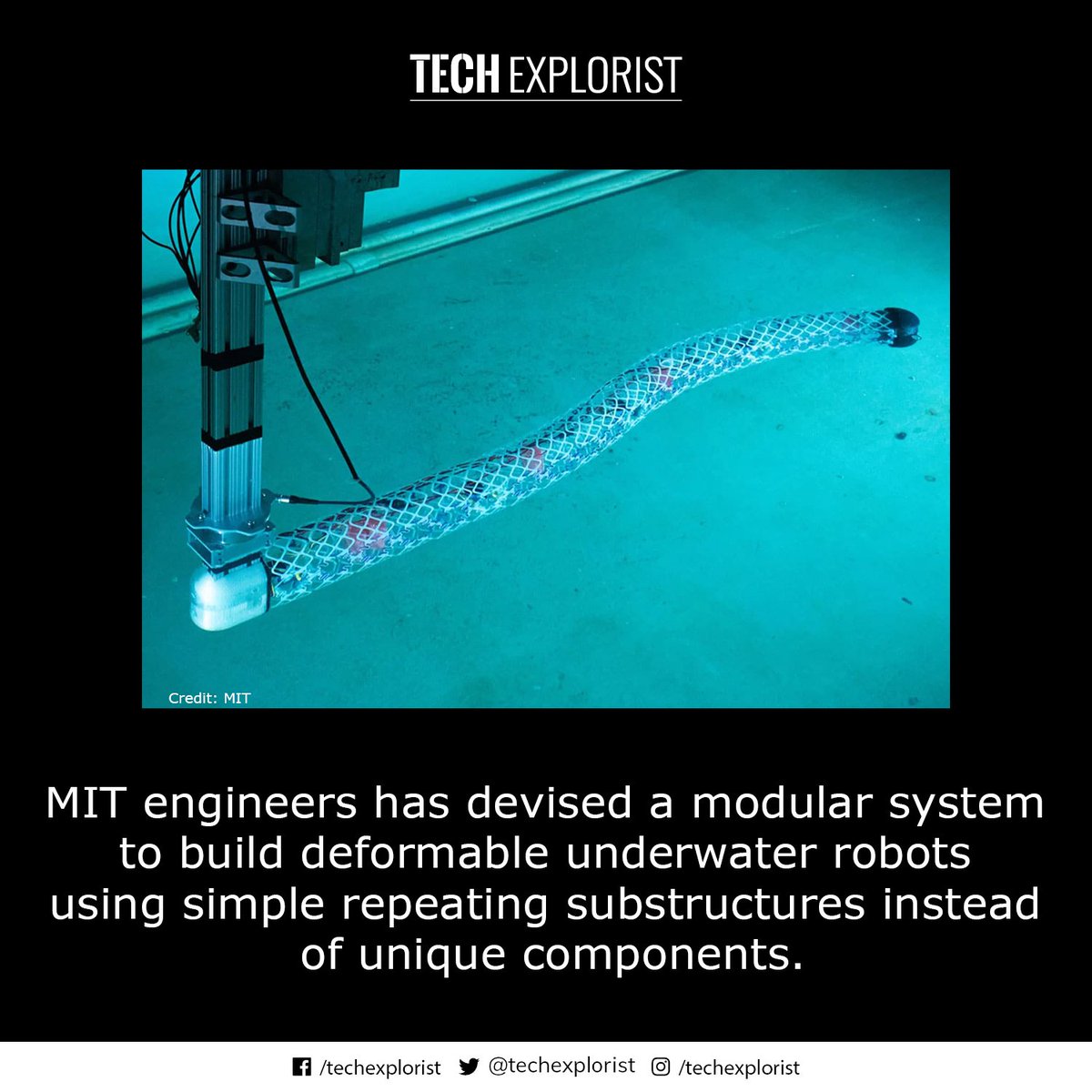 TechExplorist's tweet image. A modular system helps produce efficient, scalable underwater robots.
#modularsystem #underwaterrobot #robotics #scienceandtechnology #science #techexplorist