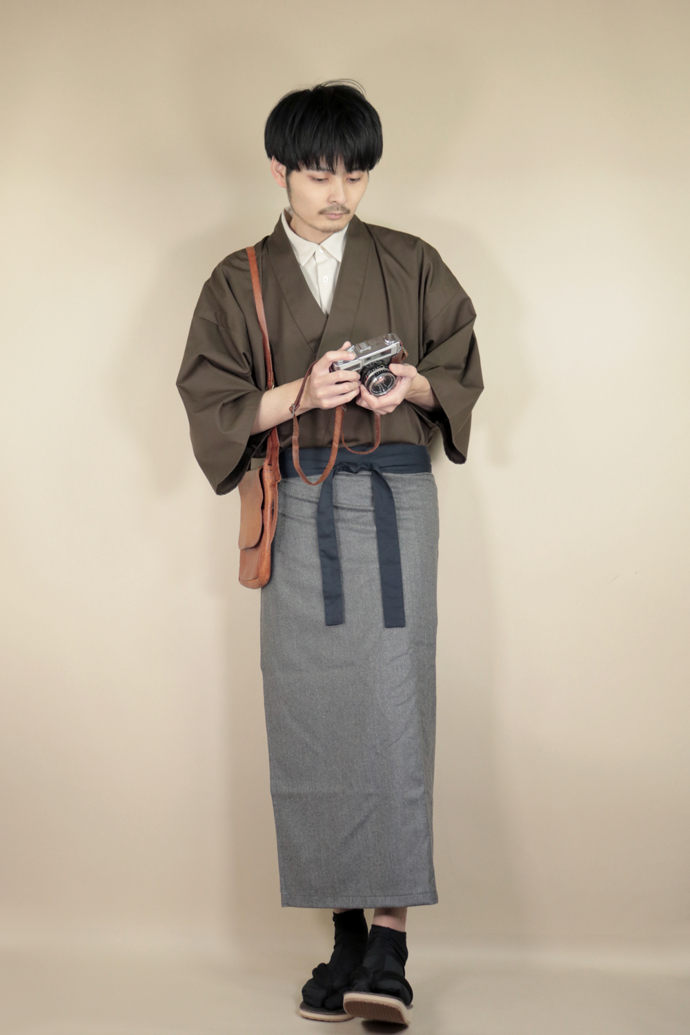 値下げしました【こう吉】チノばかまと筒袖上衣 上下セット HITOIKI