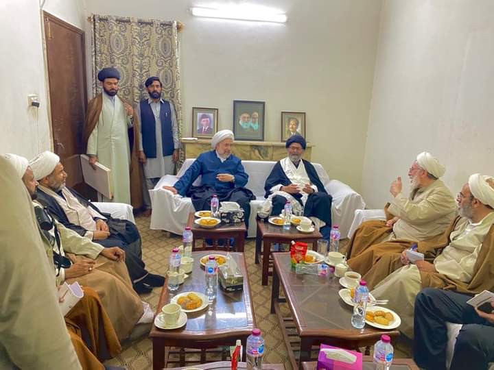 TeamTehreek's tweet photo. راولپنڈی:
قائد ملت جعفریہ پاکستان آیت اللہ سید ساجد علی نقوی سے سربراہ جامعۃ المصطفی العالمیہ ڈاکٹر علی عباسی کی اعلی سطحی وفد کے ہمراہ ملاقات
 #TeamTehreek #QuaidSajidNaqvi #sucpakistan #IslamiTehreekPakistan https://t.co/zuHilDZRvr