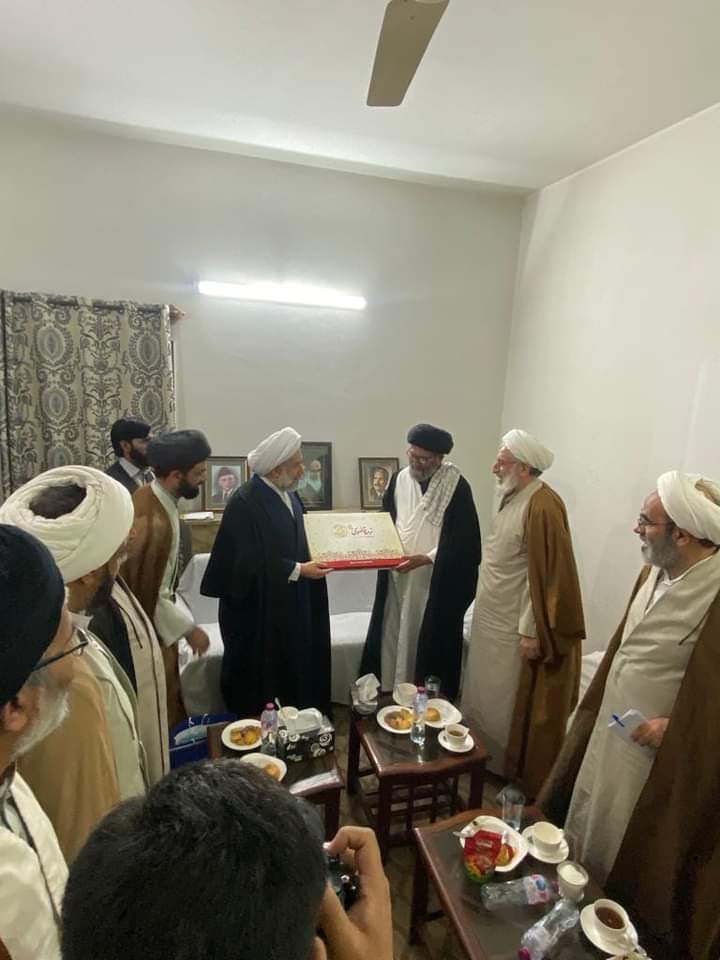 TeamTehreek's tweet photo. راولپنڈی:
قائد ملت جعفریہ پاکستان آیت اللہ سید ساجد علی نقوی سے سربراہ جامعۃ المصطفی العالمیہ ڈاکٹر علی عباسی کی اعلی سطحی وفد کے ہمراہ ملاقات
 #TeamTehreek #QuaidSajidNaqvi #sucpakistan #IslamiTehreekPakistan https://t.co/zuHilDZRvr