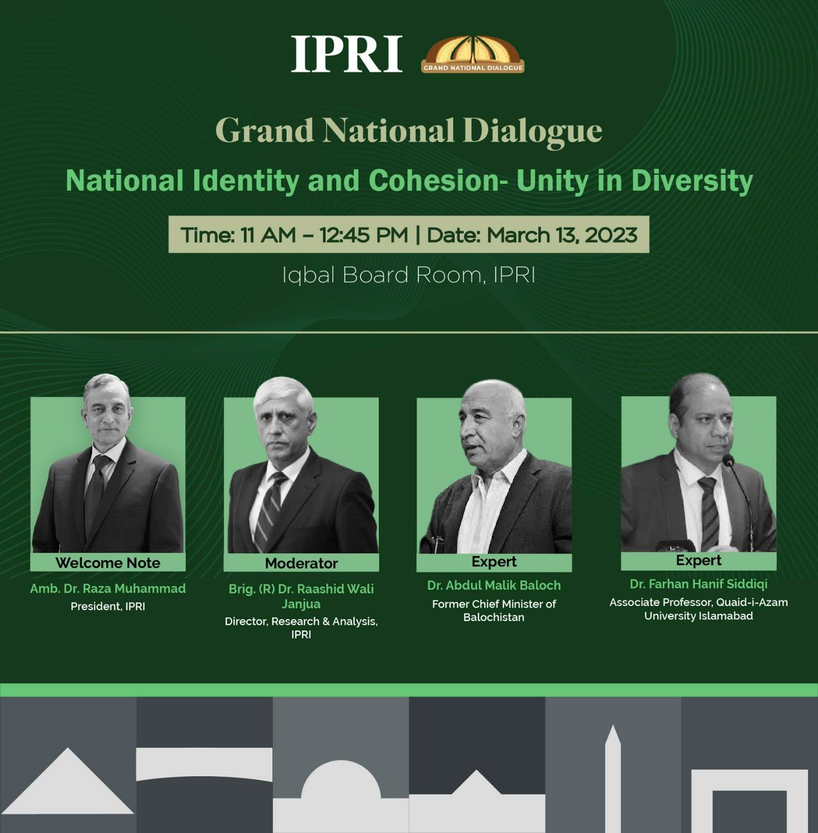 WaliRaashid's tweet photo. Our Foreign Policy needs to be geared towards the objective of creating a Liberal &amp; Welfare state to promote National Cohesion where all entities of federation have stakes in a  people centered polity
(Dr Malik former CM Balochistan at IPRI Roundtable) https://t.co/XVH8Ktrpkt
