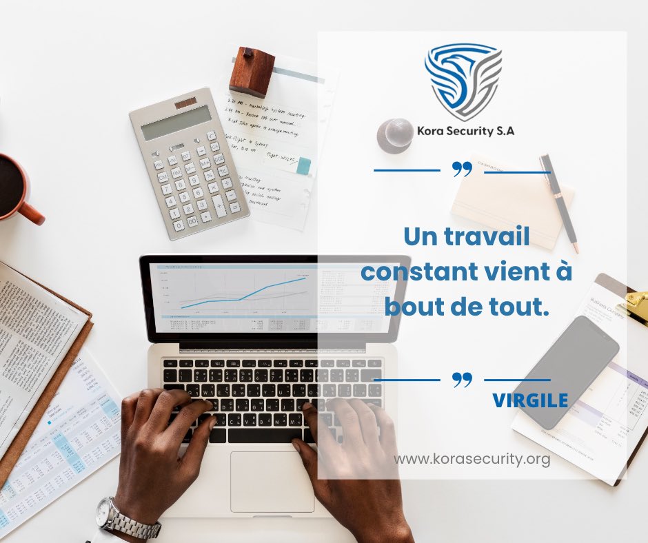 KoraSecurity's tweet photo. [Monday Motivation]

"Le travail constant vient à bout de tout" VIRGILE

Le travail est la clé du succès. 
Passez une excellente semaine de travail!!!!
#motivation #travail #succès https://t.co/mzDyysqhfH