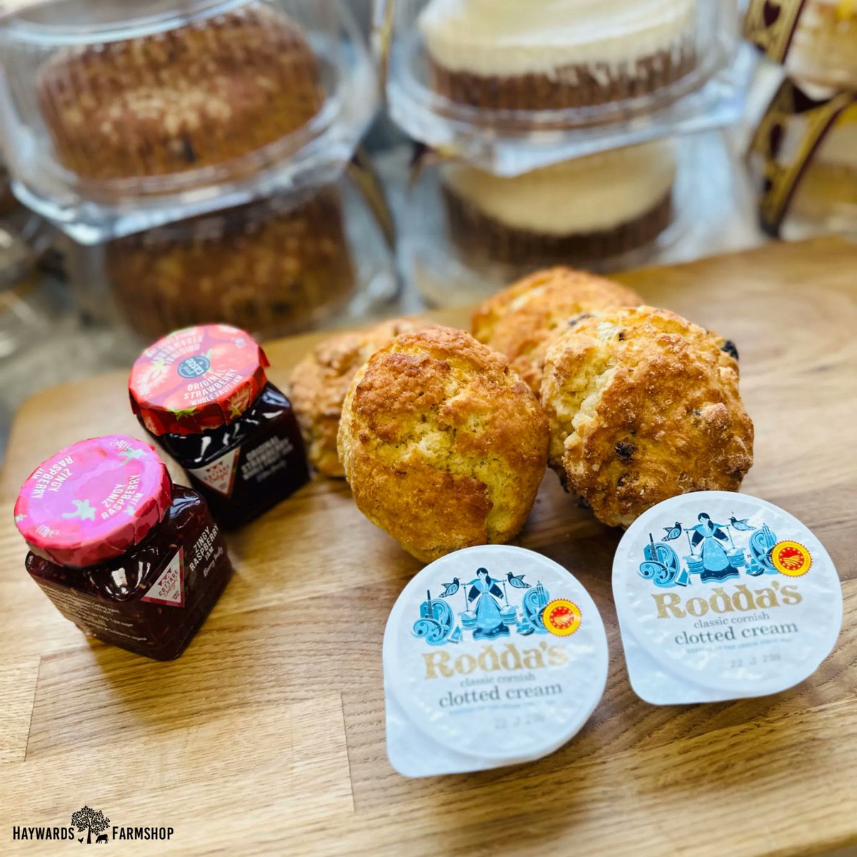 Show your appreciation & treat your mum this Mother's Day with Haywards Cream Tea! Includes homemade scones, delicious jam and Rodda’s clotted cream. Available through our online store! #MothersDay #HomemadeScones #Jam #ClottedCream #TreatYourMum #supportlocal #haywards1990