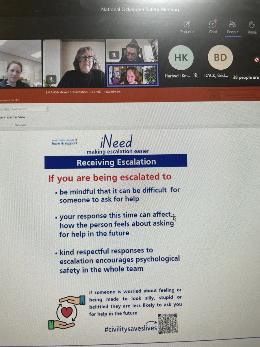 The brilliant “iNeed” adaptation of RCOG’s escalation toolkit by <a href="/JulesBambridge/">Jules Bambridge</a> Great session today of our National Maternity Safety Group #ockenden #cnst #savingbabieslives #maternitysafety #patientsafety